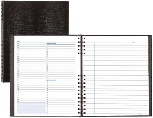 NotePro Undated Daily Planner, Black, 200 Pages,10 3/4 x 8-1/2 Inches (Pack of 5)