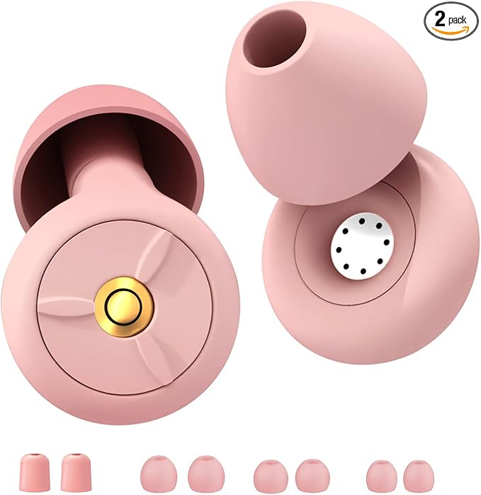 Ear Plugs for Sleeping Noise Cancelling, 24-30dB Ear Plugs for Noise Reduction, Hearing Protection, Silicone Soft Reusable EarPlugs for Sleep, Concert, Focus with Case & 4 Pair Eartips