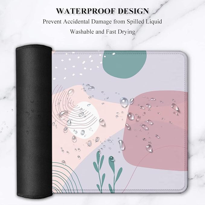 LATEEFAH Desk Mat, Mouse Pad with Wrist Rest, 4-in-1 Large Mouse Pads for Desk, Ergonomic Mouse Pad and Keyboard Wrist Rest Gaming Keyboard Mat for Office, Home