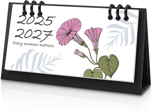 KONVINIT Small Desk Calendar 2025-2027, Aesthetic 2026 Desk Calendar - 6.3" x 3.1" - Runs From July 2025 Until June 2027, 24 Months Mini Desktop Calendar for School, Home and Office Supplies