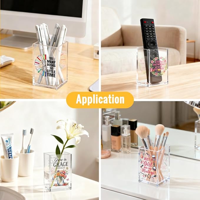 I'm Not Rude I'm Honest Acrylic Cosmetic Pencil Pen Holder Cup, Self-Care Empowerment Gifts for Mom Grandma Aunt Daughter Women, Humorous Saying Gifts for Colleague Coworker Boss Leader Lady