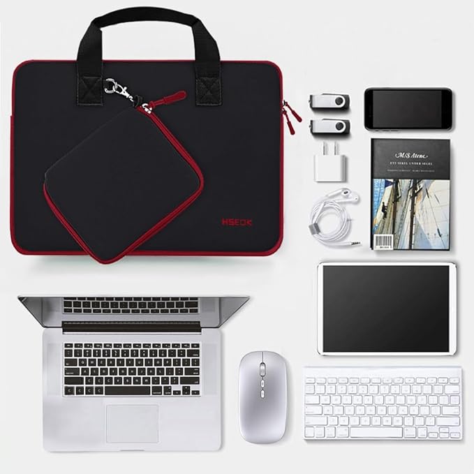 Hseok Laptop Sleeve 13.3-14 inch Case with Small Pouch, Neoprene Computer Bag Compatible with MacBook Neo/Pro 14 M5/M4/M3/M2/M1, Mac Air/Pro 13.3, XPS 14 and Most 13-14 inch Notebooks,B01K02