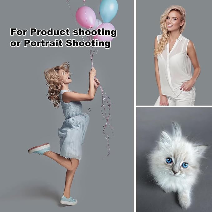 CPLIRIS Grey Backdrop for Photography, 10x20ft Gray Photo Backdrop Pure Polyester Grey Screen Curtain for Photoshoot