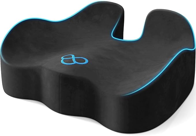 Seat Cushion, Non-Slip Memory Foam Chair Cushion for Taibone, Grey/X-Large | Chair Pillow with Handles for Car Office Chair, Tailbone/Sciatica Easing& Post-Surgery Recovery Chair Cushion