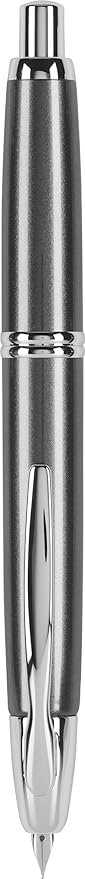 PILOT Vanishing Point Collection Refillable & Retractable Fountain Pen, Gun Metal Gray Barrel with Rhodium Accents, Blue Ink, Medium Nib (60533)