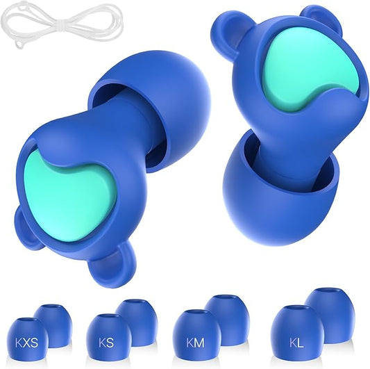 Kids Ear Plugs (6-12 yrs) - Reusable Noise Relief Earplugs for Focus, Travel, Concerts, Socializing, Sports Events, Noise Sensitivity - 8 Ear Tips in XS/S/M/L,BUGN