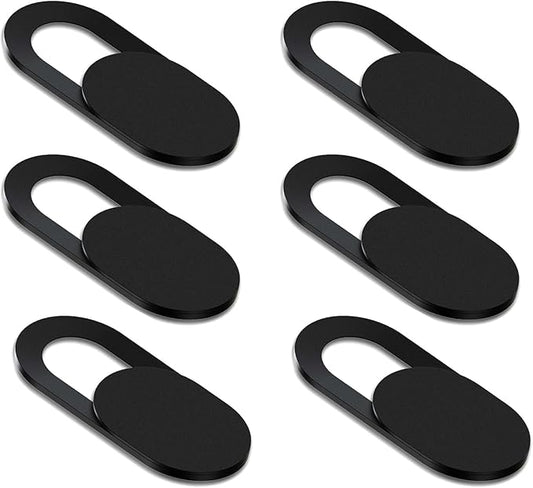[6 Pack] Webcam Cover Slide 0.027in Ultra Thin Web Camera Cover fits Laptop, Desktop, PC, Macboook Pro, iMac, Mac Mini, Computer, Smartphone,Protect Your Privacy and Security,Strong Adhensive-Black