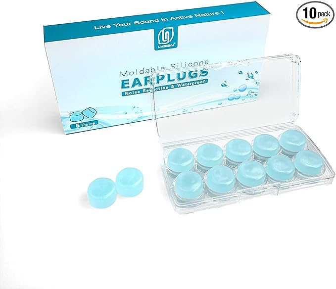 LYSIAN Ultra Soft Moldable Ear Plugs for Sleeping and Swimming Adults and Kids - Reusable Noise Cancelling Earplugs for Sound Blocking, Snoring, Study