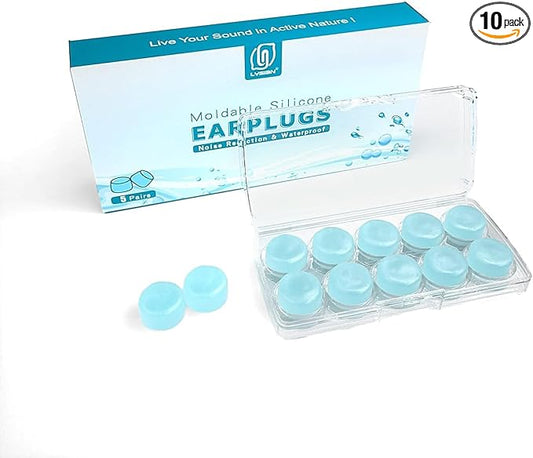 LYSIAN Ultra Soft Moldable Ear Plugs for Sleeping and Swimming Adults and Kids - Reusable Noise Cancelling Earplugs for Sound Blocking, Snoring, Study