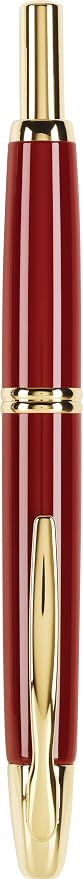 Pilot Vanishing Point Collection Retractable Fountain Pen, Red with Gold Accents, Blue Ink, Fine Nib (60167)
