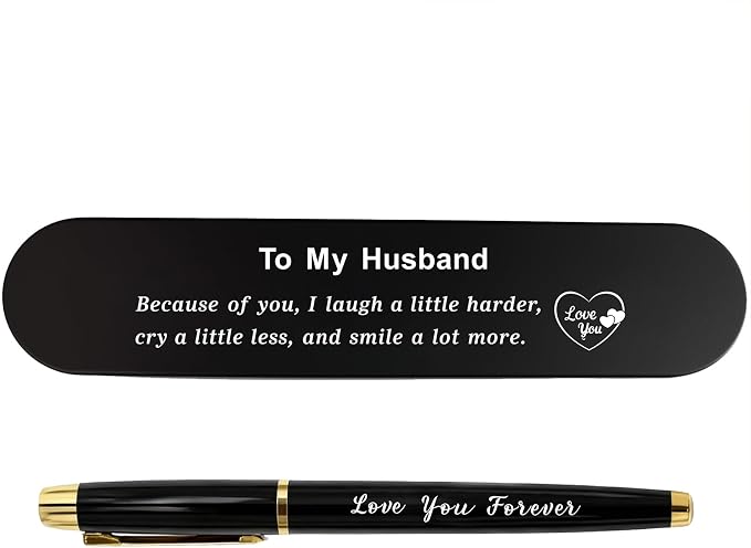 TANWIH Gifts for Husband - Love Husband Forever Gel Pen Set - Husband's Birthday Anniversary Fathers Day Pen Gift from Wife