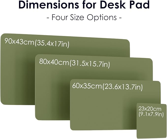 Leather Desk Pad Protector, Waterproof Mouse Pad, PU Desk Mat, Office Desk Cover, Desk Writing Mat for Office/Home/Work/Cubicle (Avocado Green) 9x8 in
