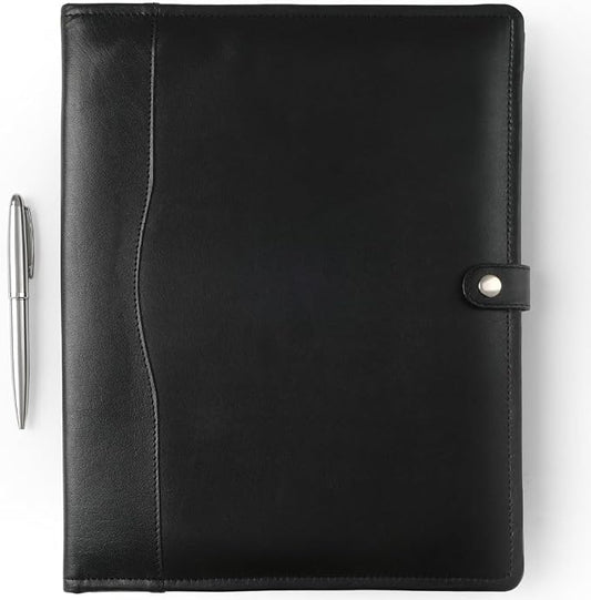 Leather Portfolio - Professional Portfolio Organizer, Resume Folder, Leather Padfolio for Men and Women, Business Portfolio with cardholder, Portfolio Folder - Leather Folder