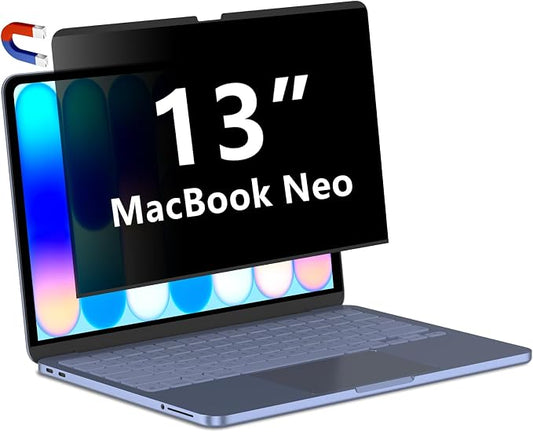 Magnetic Privacy Screen Protector for 2026 MacBook Neo 13-inch A18 Pro, Anti-Spy, Anti-Glare, Blue Light Filtering, Effectively Relieves Eye Strain, Easy to Install, Removable and Reusable for Mac Neo