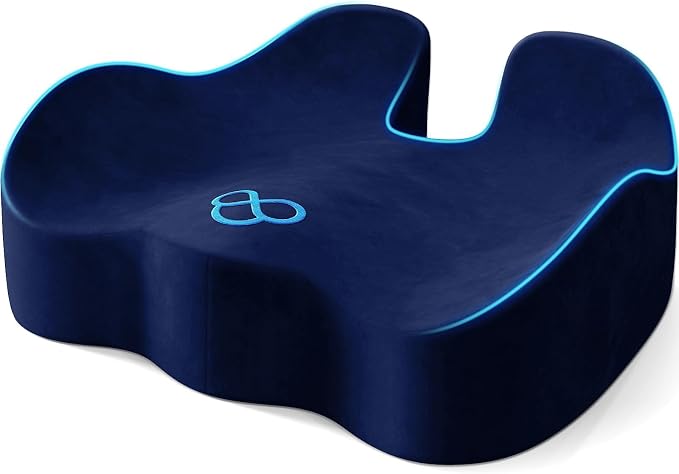 Seat Cushion, Non-Slip Memory Foam Chair Cushion for Taibone, Blue/X-Large | Chair Pillow with Handles for Car Office Chair, Tailbone/Sciatica Easing& Post-Surgery Recovery Chair Cushion