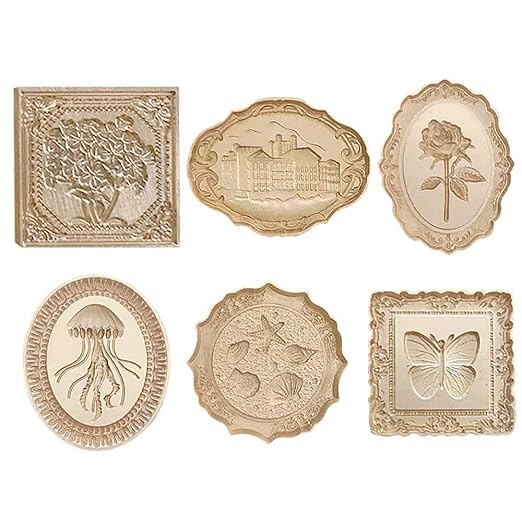 7pcs Vintage Wax Stamp Seal Kit,Wax Seal Stamp Head and Wooden Handle,Butterflies Rose Flower Sealing Wax Stamp,Wax Seal Kit for Wedding Invitations Envelopes Thanksgiving Card Gift Packing