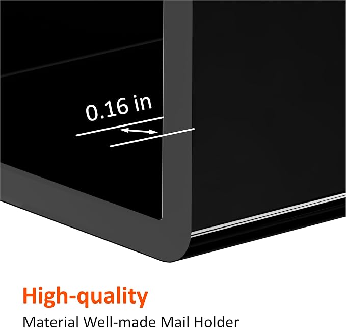 FUCDTEFC Acrylic Mail Holder, Black Acrylic File Letter Organizer, Vertical Envelope Mail Holder for Desk, Lightweight Countertop Bill Holding Sorter Letter Invoice Stand for Home Office School | Vertical, Envelope, Lightweight, Countertop, Bill Holdin...
