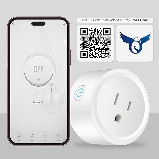 Osprey Smart Plug, Wi-Fi Outlet Socket, Compatible with Alexa and Google Home, Automate APP, Timer Function, Voltage Measurement Function, 2.4GHz Wi-Fi Only, No Hub Required, 16A (2 pcs)