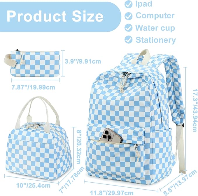 LEDAOU Backpack for Girls School Bag Kids Bookbag Teen Backpack Set Daypack with Lunch Bag and Pencil Case | Kids