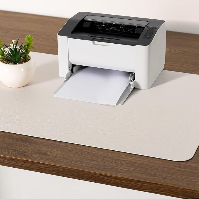 Dual Sided Desk Pad Faux Leather Desk Mat Large Mouse Pad | Desk Pad Protector Non-Slip Waterproof Desk Mouse Pad for Writing Desk, Office, Home(Green White 31.5"X15.7")