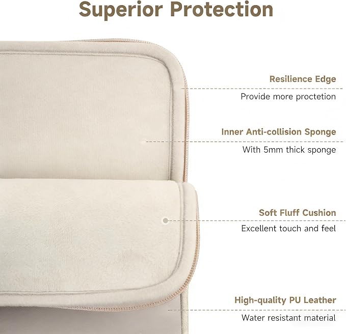 Laptop Case 13.3 inch, 13-13.3 inch Laptop Sleeve Compatible with MacBook Air M4 M3 M2 M1 2025-2018 / Pro M2 M1 2025-2016, HP Dell ASUS Lenovo Acer, Water-Resistant Computer Case Bag
