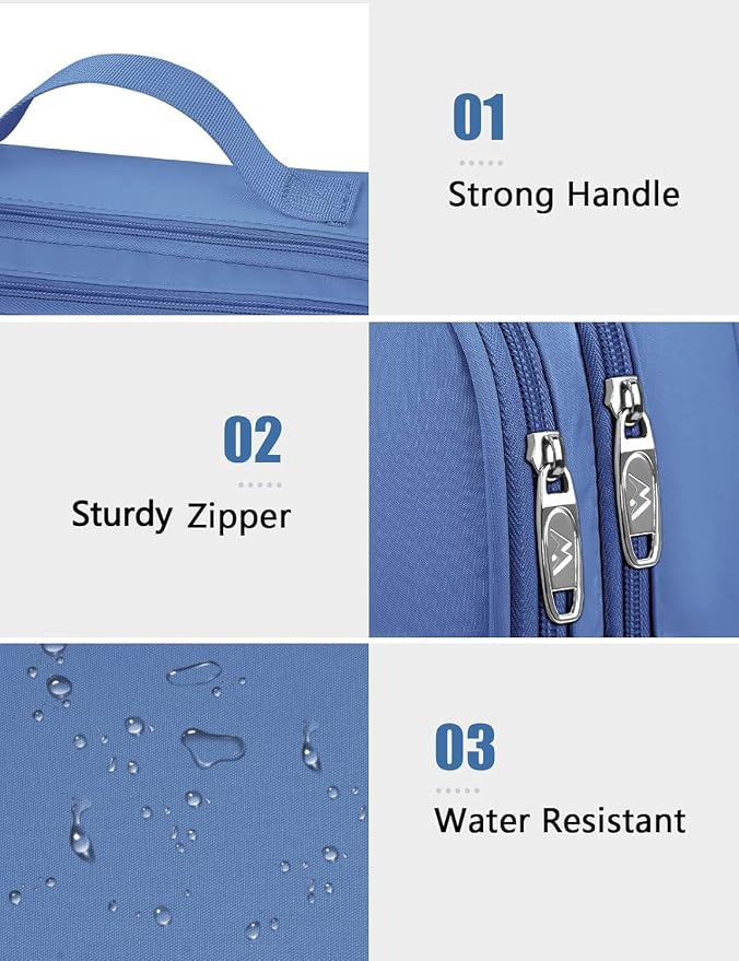 MATEIN Cable Organizer Bag, Large Travel Tech Organizer Water Resistant Electronic Accessories Case with Handle for Tablet, Cables, USB, Hard Drive, Double Layers Travel Gift for Men and Women, Blue
