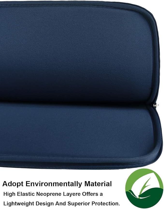 Laptop Bag Sleeve, Resistant Neoprene Laptop Sleeve/Notebook Computer Pocket Case/Tablet Briefcase Carrying Bag Compatible for 15 inch MacBook Pro, Ultrabook Notebook - (Dark Blue)