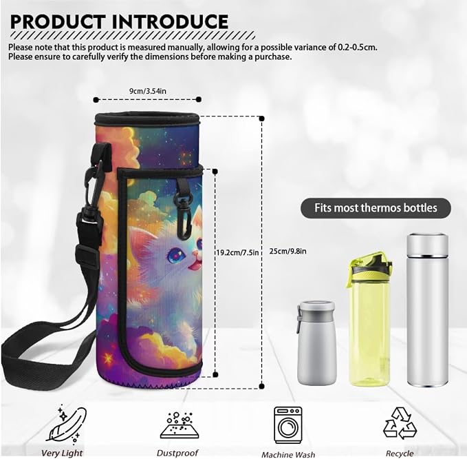 Doojoayie Cat Backapack for Girls 4-6 6-8 Trendy School Backpack for Teen Girls Colorful Cloud Bookbag with Lunch Box, Water Bottle Holder, Pencil Case Heavy Duty School Bags Set of 4
