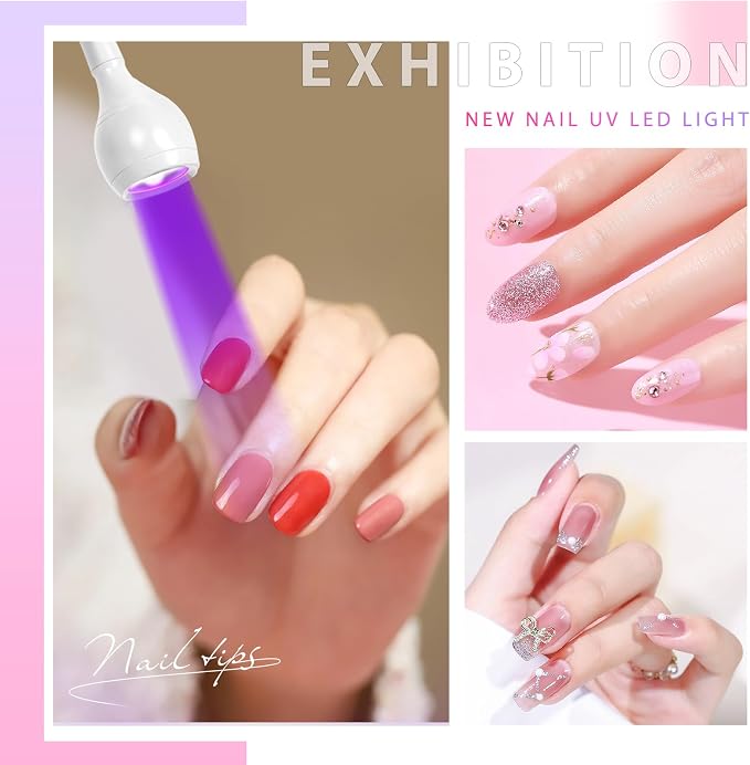 UV Nail Lamp, White, Metal, 3W LED, Dual Wavelength, Dimmable, USB Powered, Flexible, Compact, Easy to Use