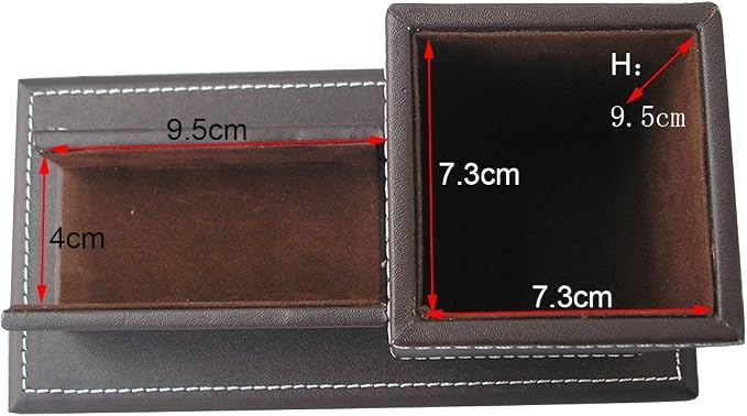 PU Leather Desk Organizer and Accessories, Pencil Holder for Desk with Business Cards Stand, School Office Supplies Collection Caddy Brown