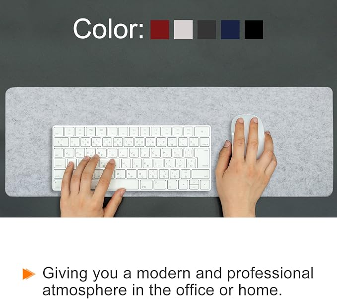 PATIKIL 28"x13" Desk Mat Protector, Felt Dual Side Mouse Pad Writing Mat for Office Home, Red