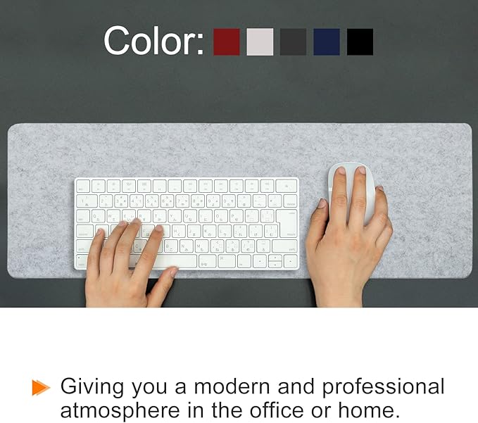 PATIKIL 28"x13" Desk Mat Protector, Felt Dual Side Mouse Pad Writing Mat for Office Home, Gray