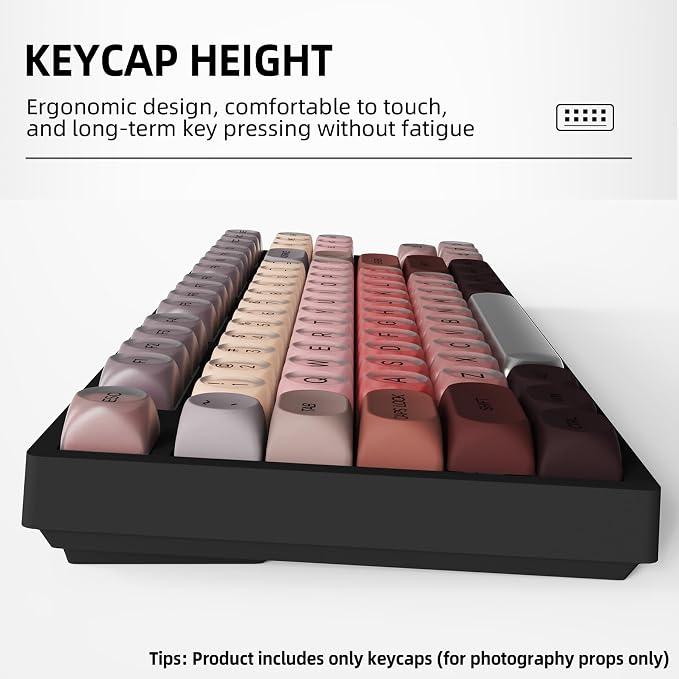 Guffercty kred Jelly Keycaps Full Set, 132pcs Cute Pink PBT Keycaps HOA Low Profile Round Custom Keycaps for 60%/65%/75%/80%/96%/100% Mechanical Gaming Keyboards(Lipstick)
