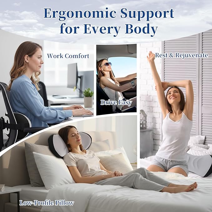 Lumbar Support Pillow for Office Chair - Lumbar Pillow for Car, Memory Foam Ergonomic Lumbar Support Pillow for Car Back Support for Office Chair