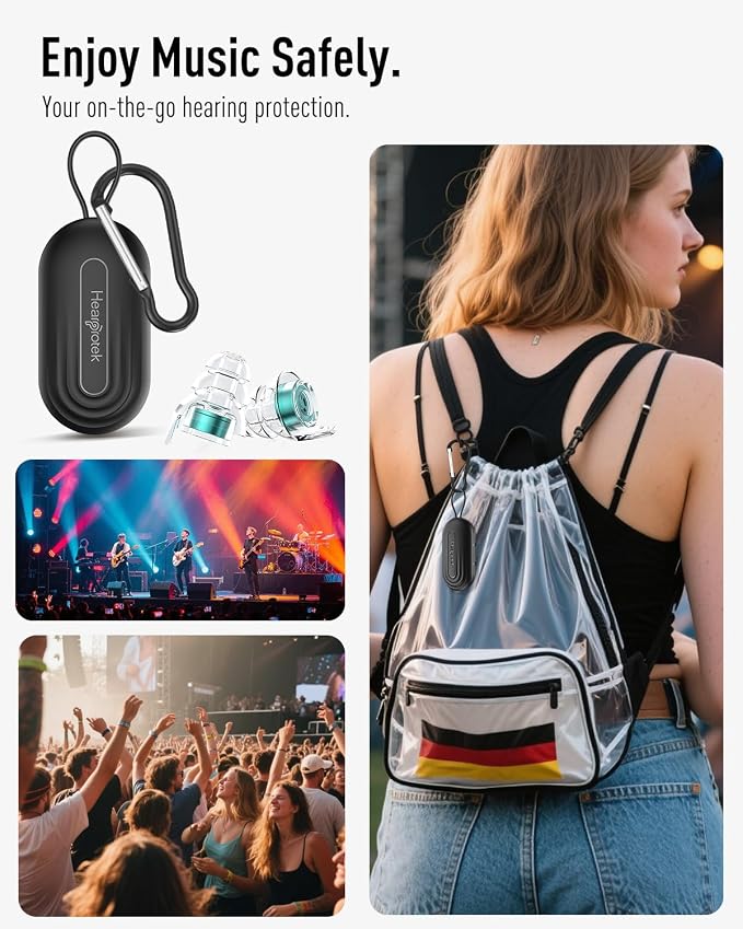 High Fidelity Concert Ear Plugs–23dB Noise Reduction, Reusable Hearing Protection for Concerts, Festivals, Musicians,Sports, Tinnitus Relief & Noise Sensitivity (Green)