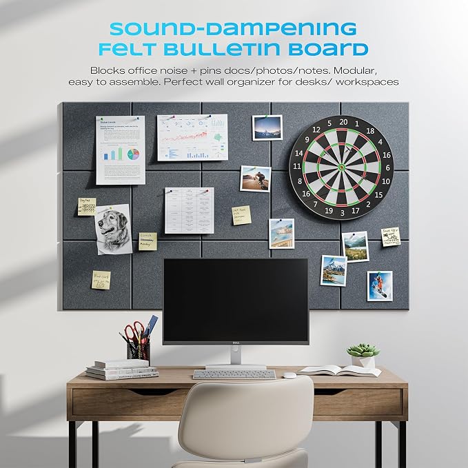 22 Pack Self-Adhesive Acoustic Panels, 12" X 12" X 0.4" High-Density Sound Proof Foam Panels for Walls, Soundproof Wall Panels for Home & Office (Light Gray)
