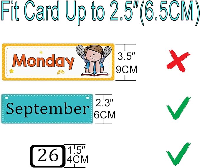 YYST 38" (98CM) White Self Adhesive Anchor Chart Holder Date Cards Holder Flip Calendar Holder W 8 Chart Rings (White-1)