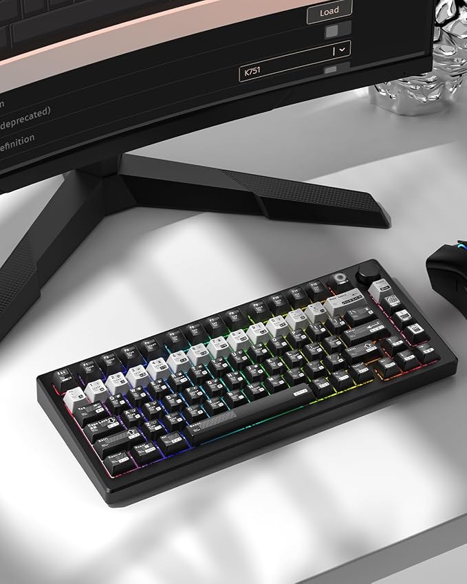 PBT Keycaps with Metal Paint, Janese Style 112-Key Black/Silver Custom Keycap Set dye Sublimation,Cherry Profile Key caps for 61/64/66/68/75/84/87 MX Switches Mechanical Keyboards