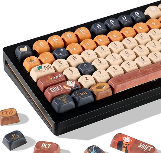 Keymatic Cute Keycaps Magic Academy Theme Keycap Set Dye Sub PBT Custom Keycap 133 Anime MOA Profile Key caps for Mechanical Keyboard for 61/68/84/87/98/99/100/104/108 Keys(Only Keycap Set)