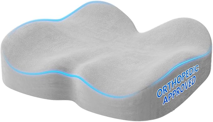 Benazcap Memory Foam Seat Cushion, Ergonomic Office Chair Pressure Relief | Premium memory foam cushion with breathable cover, ergonomic design for office chairs, cars, wheelchairs.