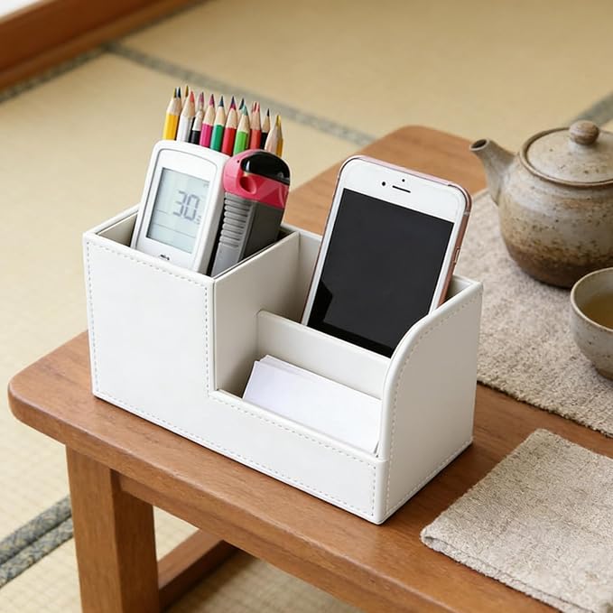 Desk Organizer PU Leather Desk Organizer and Accessories Multifunctional Office Supply Organizer Suitable for Offices Homes and Schools