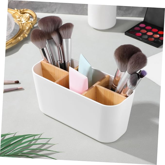 STOBOK Desktop Organizer Caddy Modern Plastic Pen Holder for Desk Aesthetic Tabletop Storage Versatile Office Supplies Easy Maintenance Detachable Design