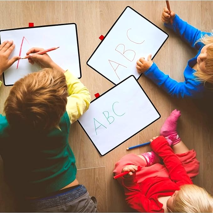 12"x9" Portable White Board with Foldable Stand, A4 Small Whiteboard, Ultra-Smooth Anti-Ghosting Surface, Easy Wipes Dry Erase Board for Office Home School, Includes Marker & Eraser (Pink)