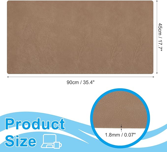 PATIKIL 35.4" x 17.7" Leather Desk Pad Protector, Large Dual-Sided Desk mat Waterproof PVC Leather Mouse Pad for Laptop Computer Writing Desk Table Gaming Home, Brown