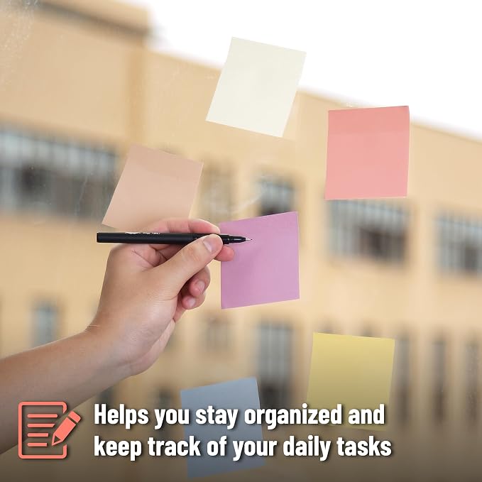 Mr. Pen- Sticky Notes, 3"x3", 12 Pads, 600 Sheets, Sunlit Sands | Sticky Notes Bulk, Self-Stick Note Pads, Perfect for Office, School, Home, Study & Organization
