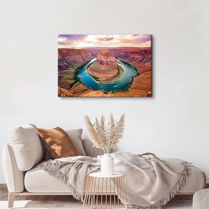 Sunset Grand Canyon River Canvas Wall Art Colorado National Park Arizona Landscape Wall Decor Bedroom Nature Scenery Poster Prints Artwork Living Room Hallway Modern Home Decoration 24x36"