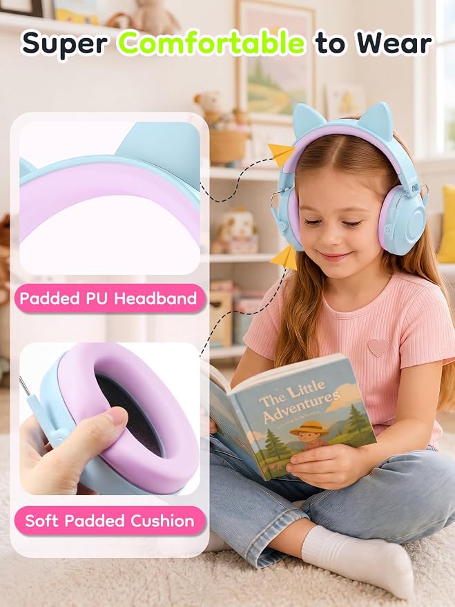 Dr.meter Kids Ear Protection Ear Muffs: 32dB SNR Noise Cancelling Headphones for Kids, Adjustable Noise Reduction Hearing Protection for Autism Sensory, Fireworks, Concert w/Fun Stickers