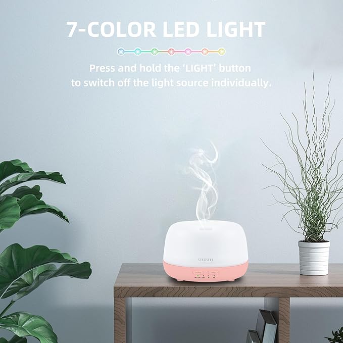 300ML Essential Oil Diffuser with Remote Control, Aromatherapy Diffuser with 7-Color Changing LED Light for Home,Bedroom, Office