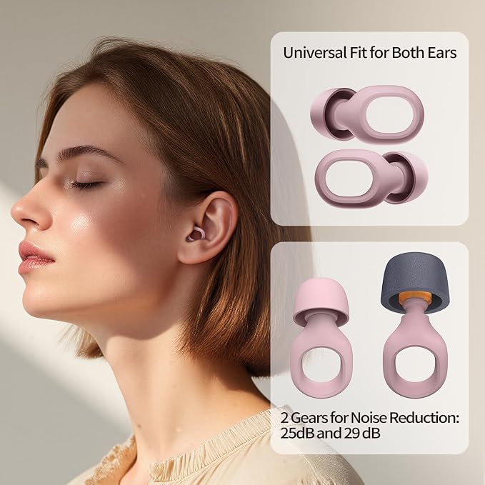 Ear Plugs for Sleeping, 25-29dB Soft Silicone Ear Plugs for Side Sleepers | Moldable Sleeper Friendly Design, Reusable Comfortable Earplugs for Snoring, Travel, Study, Focus, Airplane, Festivals