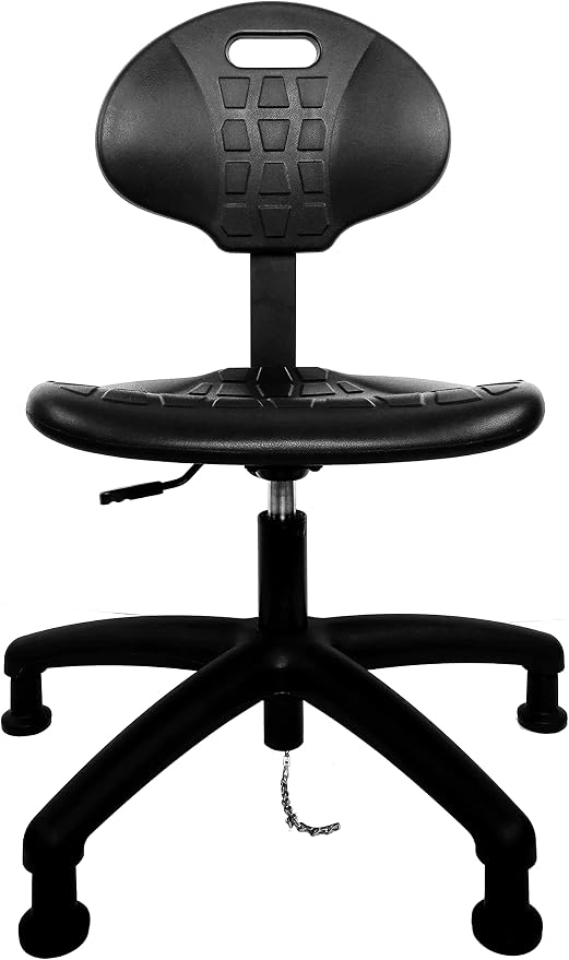 ESD Anti Static Ergonomic Polyurethane Chair Adjustable Height Heavy Duty Easy to Clean for Research, Laboratory and Cleanroom (Glides, Medium Chair)